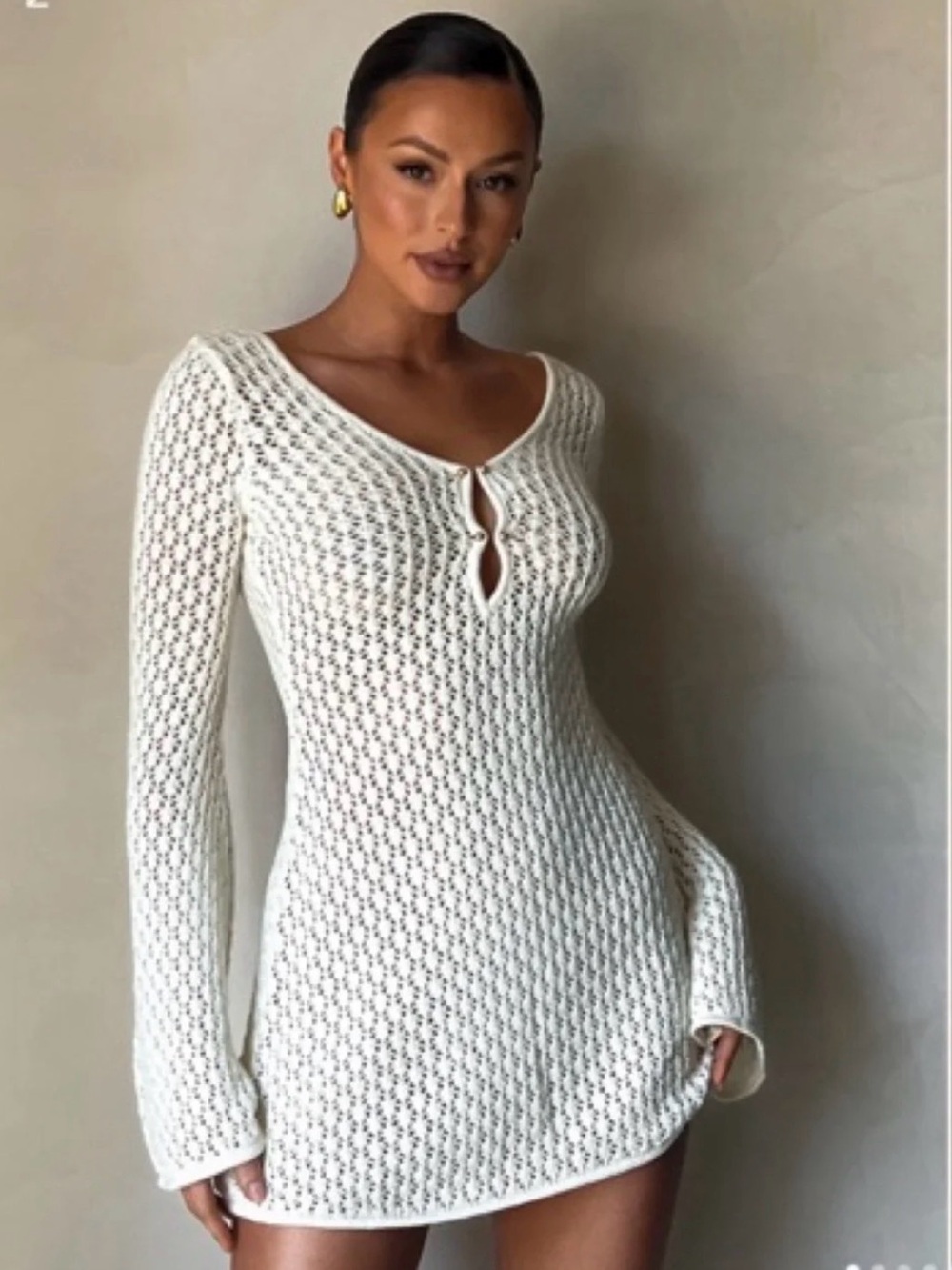 Meshki Kayleigh Crochet Knit Mini Dress - NWT